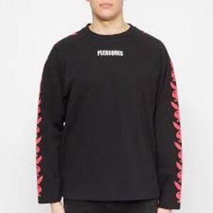 PLEASURES Sweatshirt PLAYBOY Bunny Long Sleeve Black Red Size M